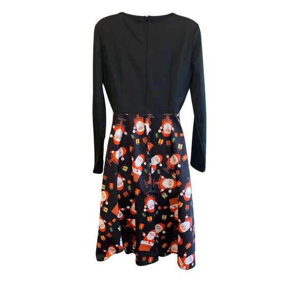 Ladies MIDI Santa UGLY Christmas Sweater Swing Dress Size Small - Christmas - Picture 3 of 8